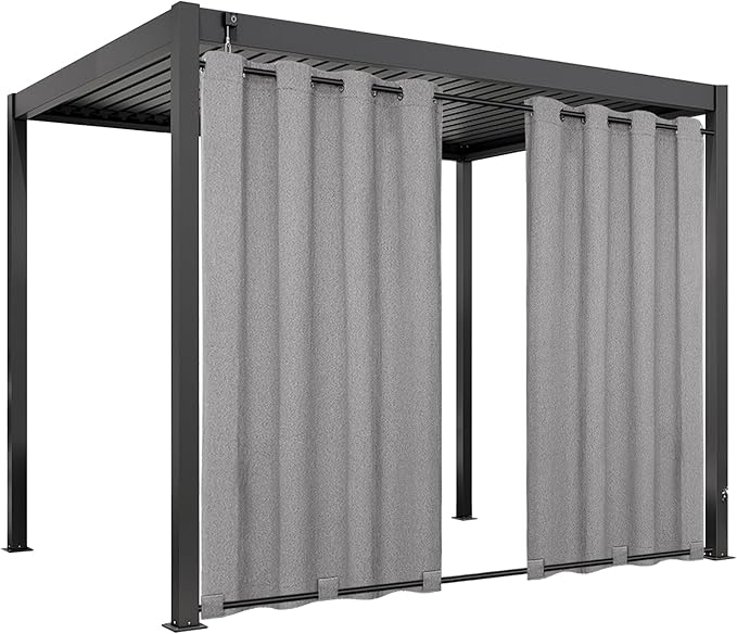 Easy-Going Linen Look Outdoor Curtains Waterproof Windproof Porch Curtains by Easy-Going