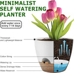 Plant Pots 12/10/9 Inch Self Watering Pots, Plastic Flower Pots, Nursery - Image 4