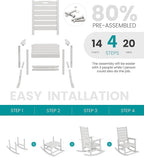 SERWALL Outdoor Rocking Chair Set of 2, Oversized Rocking Chair - Image 5
