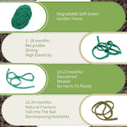 Decoroca Degradable Soft Green Garden Twine - 98FT Environmentally Smart Plant - Image 3
