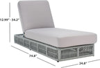 SAFAVIEH Outdoor Collection Gillian Grey Rope/Grey Cushion Chaise Lounge Chair - Image 3