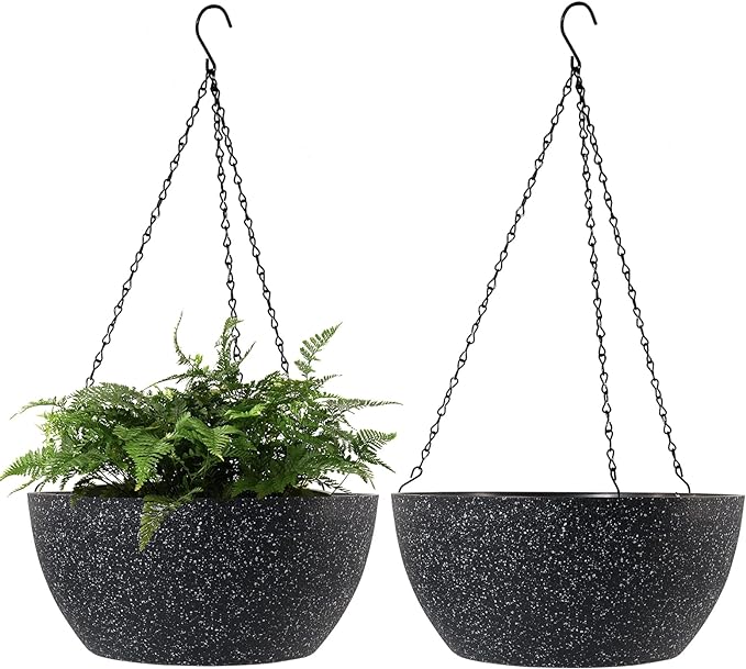 WOUSIWER 13 inch 2Pack Large Hanging Planters by WOUSIWER