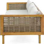 Merax 67.5" Outdoor Patio Daybed 3 Seater Sofa Bed, Acacia Wood Frame - Image 5