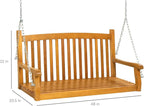 Best Choice Products 48in Wood Porch Swing Outdoor Patio Hanging Bench Chair - Image 7