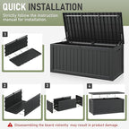 Outdoor Storage Box, Resin Deck Boxes Indoor and outdoor, Waterproof Storage - Image 6