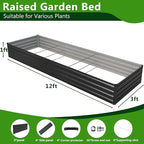 2PCS 12x3x1ft Galvanized Raised Garden Bed Kit, Galvanized Planter Raised - Image 3