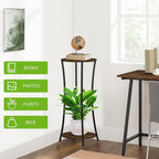 YINMIT Plant Stand Indoor, 2 Tier Round Potted Holder Rack, Flower Pot Stand - Image 6