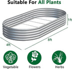 zizin 2 Pack Galvanized Raised Garden Bed Metal Oval Raised Garden Beds Outdoor - Image 2