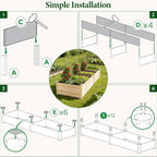 MIXC 8×2ft Wooden Horticulture Raised Garden Bed Divisible Elevated Planting - Image 9