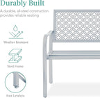 Best Choice Products Outdoor Bench 2-Person Metal Steel Benches Furniture - Image 3