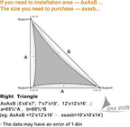LOVE STORY Custom Size 9'x9'x12.7' Dark Grey Sun Shade Sail Right Triangle - Image 2