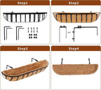 Y&M 30" Iron Window Deck Railing Planter Box 4Pcs - Image 4