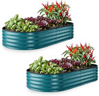 Plant & Plot Galvanized Raised Garden Beds Outdoor // 6×3×1 ft Planter Raised by PlantPlot
