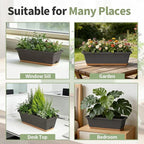 Window Box Planter, 6 Pack Plastic Vegetable Flower Window Planters Boxes 16 - Image 7
