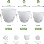 Large Self Watering Pots, 12/10/9 Plastic Planters - Image 2