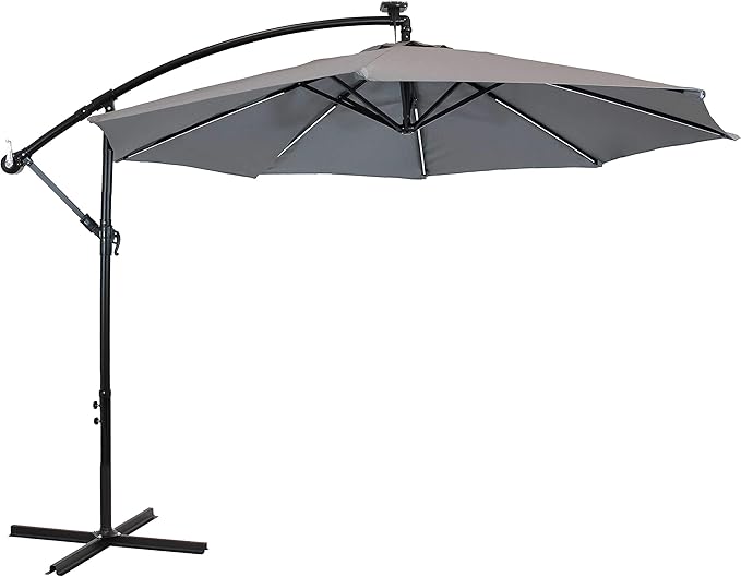Sunnydaze 10' Solar Offset Patio Umbrella by SunnydazeDecor