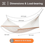 SUNCREAT Hammocks Traditional Rope Double Hammock - Image 2