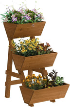 3-Tiers Wooden Raised Garden Bed, Wood Planter Box by Kitsanery