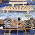 Tangkula Convertible Acacia Wood Patio Couch Sofa Bed - Image 9