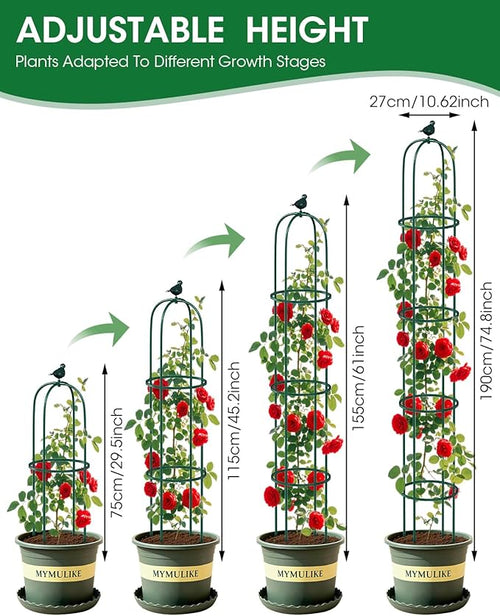 2PCS Garden Trellis for Climbing Plants, 6.2FT Rustproof Metal Pipe - Image 2