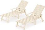 LUE BONA Outdoor Chaise Lounge Chairs Set of 2, HDPS Chaise Lounger, 5 - Image 8