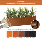 Corten Steel Corner Metal Planter Box L32 x W12 x D16 Garden Steel Planter Pot - Image 3