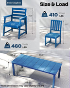 5-Piece Blue Outdoor Dining Set - Image 3