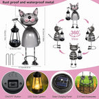 Garden Decor Cat Solar Statues, Unique Garden Statues Cat - Image 3