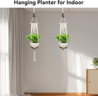 USLAI Macrame Plant Hanger Indoor Outdoor, Fits 4 to 12 Inch Pots, Hanging - Image 4