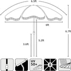 AMMSUN Boho Fringe Umbrella Outdoor Patio, 6.5ft UPF50+ Picnic Umbrella - Image 6