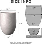 Kante Tall Concrete Planter, 21.7-Inch Height Light Gray Large Indoor Outdoor - Image 2