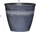 Classic Home and Garden Corinthian Resin Flower Pot Planter, Storm Blue - Image 4