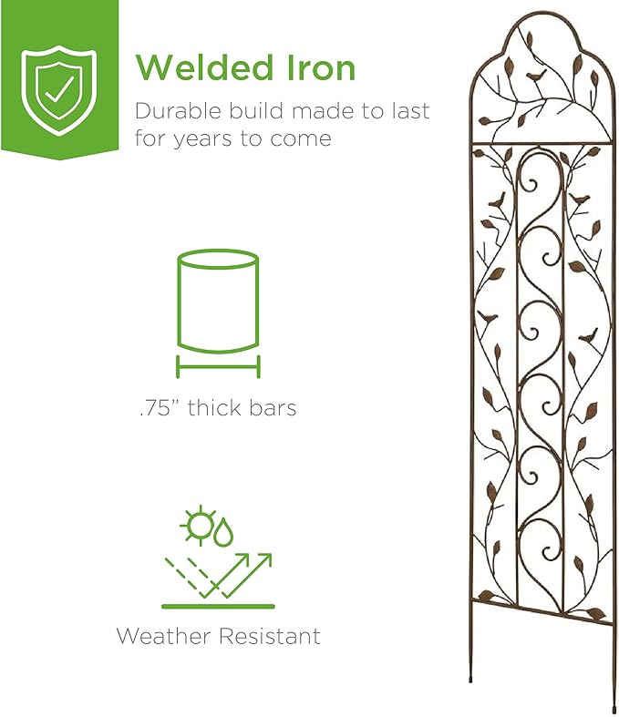 Best Choice Products 60x15in Iron Garden Trellis, Arched Outdoor Decoration - Image 3