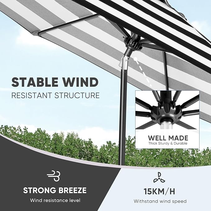 Tempera Patio Market Outdoor Table Umbrella - Image 6