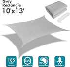 KANAGAWA Sun Shade Sail 10'x13' Gray Rectangle UV Block Canopy Awning Shelter - Image 2