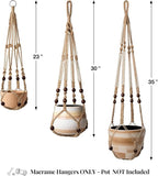 3 Pack Jute Macrame Plant Hanger Indoor 3 Different Sizes Hanging Planter - Image 3