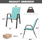 Patio Chairs Set of 4, Stackable Outdoor Dining Chairs - Image 8