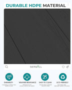 SERWALL Outdoor Bar Table Set – HDPE Black Patio Bar Cabinet - Image 5