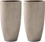 Kante 23.6" H Weathered Concrete Tall Planters, Large Outdoor Indoor Decorative by Kante