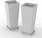 Tall Planters for Outdoor Plants Set of 2, 23.6" Large Taper Flower Plant Pots by Unknown