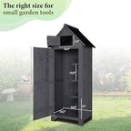 VINGLI Outdoor Wooden Storage Shed, Garden Shed Outside Tool Cabinet - Image 3