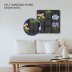 9 Pockets Hanging Planter Bags, Hanging Vertical Wall Mounted Plant Planting - Image 2