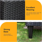 5 Pieces Patio Furniture Sets Outdoor Sectional Sofa Rattan Chair Wicker - Image 4