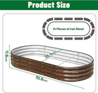 SnugNiture 6x3x1ft Raised Garden Bed Kit, Outdoor Oval Metal Garden Planter - Image 2