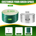 17" Tall Elevated Round Metal Rised Garden Bed- 2.7'x2.7' in Size and 0.8MM - Image 3