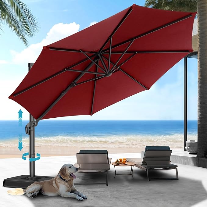HOTEEL10x10ft Patio Umbrella Cantilever Umbrellas by HOTEEL