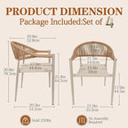 TWT Patio Dining Chairs Outdoor Stackable Dining Chairs - Image 3
