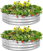 Land Guard Galvanized Raised Garden Bed 2Pcs, Planter Raised Garden Beds Outdoor by LandGuard