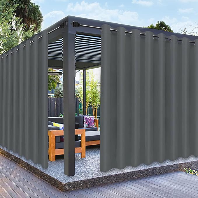 PureFit Outdoor Curtains for Patio Waterproof Weatherproof, UV and Fade by PureFit