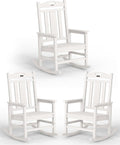 Ciokea Oversized Outdoor Rocking Chairs Set of 3, 380lbs Heavy-Duty Large Patio by CIOKEA